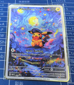 Pikachu with The Starry Night Metal Pokemon Card Collectible Gift/Display - Image 3