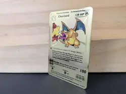 Pokemon 1st Edition Base Set Shadowless Charizard GOLD .Metal DISPLAY Card - Image 1