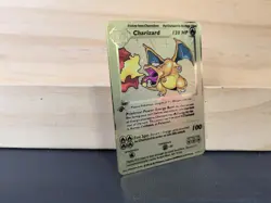 Pokemon 1st Edition Base Set Shadowless Charizard GOLD .Metal DISPLAY Card - Image 5