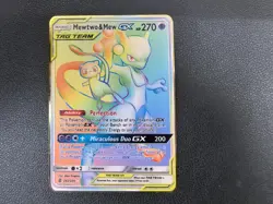 Mewtwo & Mew GX Rainbow Gold Metal Pokemon Card Collectible Gift/Display. - Image 2