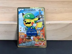 Pikachu Luigi Japanese.. Pokemon Promo Gold Metal Card Collectible Gift/Display - Image 5