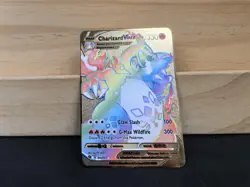 Charizard VMAX Rainbow Gold Metal Pokemon Card Collectible/Gift/Display. - Image 1