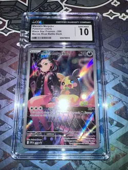 CGC 10 Marnie's Morpeko SVP 206 Black Star Promo Marnie Battle Deck Pokemon TCG - Image 1