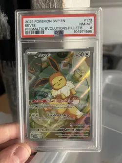 Pokemon Eevee SVP173 Prismatic Evolutions Elite Trainer Box Promo Psa 8 - Image 1