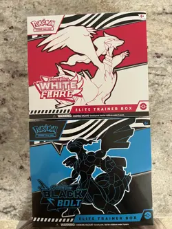 Pokemon Black Bolt and White Flare Elite Trainer Box ETB Set of 2 ships ASAP - Image 1