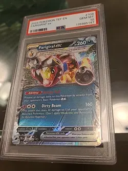 Pokemon TCG Farigiraf ex 108/162 Temporal Forces Double Rare PSA 10 - Image 1