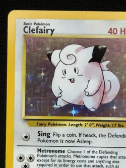 1999 Clefairy 5/102 Base Set Unlimited Holo Rare Pokemon TCG LP - Image 3
