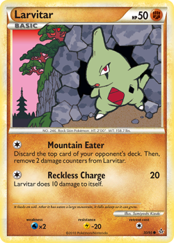 Larvitar 50/95 Common | HS-Unleashed | Pokemon Card - Image 1