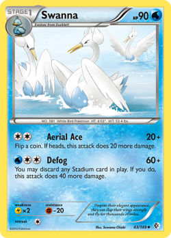 Swanna 43/149 Uncommon | Boundaries Crossed | Pokemon Card - Image 1