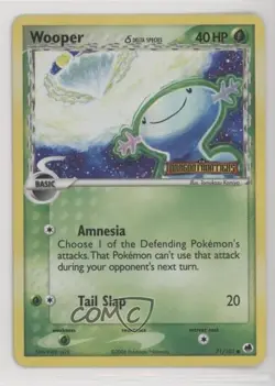 Wooper Reverse Foil Pokemon EX Dragon Frontiers #71 2006 - Image 1