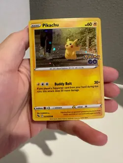 2022 Pokemon, Pokemon GO, #27/78 Pikachu, Cosmos Holo Common Promo NM 1113 #299 - Image 4