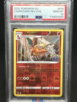 PSA 10 GEM MINT Charizard 010/078 Reverse Holo Pokemon Go Pokemon TCG - Image 1
