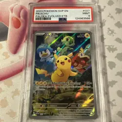 2023 Pokemon - SVP EN Pikachu Paldea Evolved ETB #27 PSA 9 - Image 1
