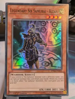 YuGiOh! Legendary Six Samurai - Kizan SPWA-EN010 Super Rare 1st Ed - Image 1