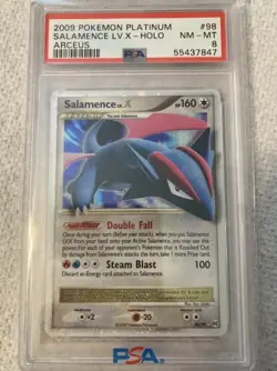 PSA 8 Salamence Lv X 98/99 Platinum Arceus 2009 Pokemon Card - Image 1