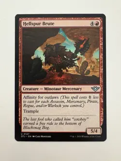 Hellspur Brute MTG Magic the Gathering Card NM Near Mint OTJ - Image 1