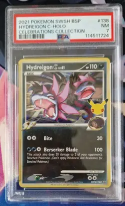 2021 POKEMON BLACK STAR PROMO 138 HYDREIGON C-HOLO CELEBRATIONS PSA 7 NM - Image 1