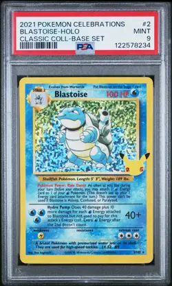 2021 POKEMON CELEBRATIONS CLASSIC COLL #2 BLASTOISE-HOLO PSA 9 - Image 1