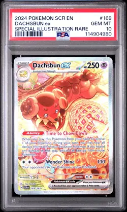 2024 POKEMON SCR EN-STELLAR CROWN SPECIAL ILLUSTRATION RARE DACHSBUN EX PSA 10 - Image 1