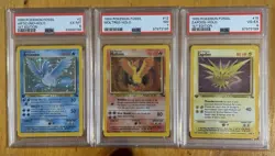 PSA Graded Articuno Moltres & Zapdos Holo Pokemon TCG Fossil Set 1999 - Image 1