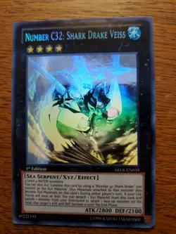 Yugioh Number C32: Shark Drake Veiss Ghost Rare 1st Edition ABYR-EN039 LP - Image 1