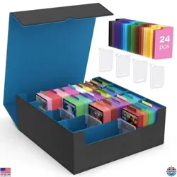 MoKo 3000+ Card Storage Box - MTG Deck Organizer with 24 Dividers & 4 Supports - Image 1