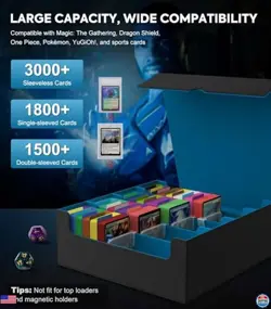 MoKo 3000+ Card Storage Box - MTG Deck Organizer with 24 Dividers & 4 Supports - Image 3