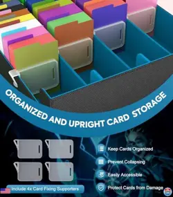 MoKo 3000+ Card Storage Box - MTG Deck Organizer with 24 Dividers & 4 Supports - Image 4