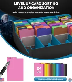 MoKo 3000+ Card Storage Box - MTG Deck Organizer with 24 Dividers & 4 Supports - Image 5