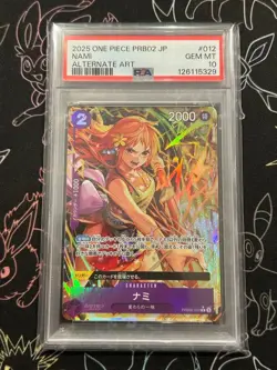 PSA10 Nami PRB02-012 R Parallel One Piece Card Japanese - Image 1