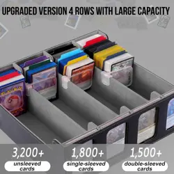Card Storage Box, 3200+ MTG Deck Box with 12 Colorful Dividers & 4 Supporters... - Image 3