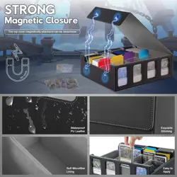 Card Storage Box, 3200+ MTG Deck Box with 12 Colorful Dividers & 4 Supporters... - Image 5