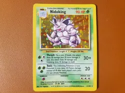 Nidoking Base Set Holo Unlimited Rare Card 11/102 LP Condition Pokemon TCG Card - Image 1