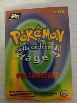 Charizard #06 E6 of 12 Topps 1999 Black Logo Vintage Pokemon Trading Cards - Image 2