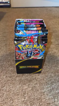Pokemon TCG Mega Evolution Half Booster Box not SEALED (18 packs) in hand - Image 1