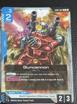 Gundam Card Game GD01 GD01-004 Guncannon Rare R - Pack Fresh TCG CCG - Image 1