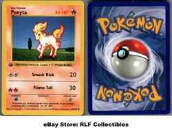 1999 Pokemon, Base Set Shadowless, #60/102 Ponyta, 1st Edition, Common - Image 1
