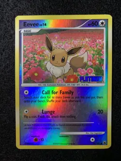 Pokemon Eevee Platinum Reverse Holo 62/100 Burger King Promo TCG Card LP - Image 1