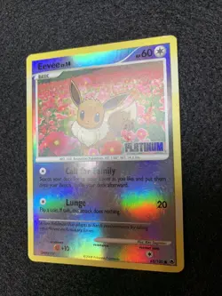 Pokemon Eevee Platinum Reverse Holo 62/100 Burger King Promo TCG Card LP - Image 2
