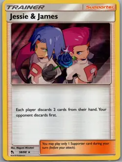 Jessie & James 58/68 Holo Hidden Fates - Pokemon Card - NM - Image 1