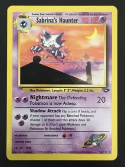 Vintage Pokemon TCG Sabrina's Haunter Gym Challenge 55/132 - Image 1