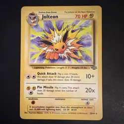 Pokemon Vintage TCG Jolteon Jungle Non Holo Rare 1999 WotC - Image 1