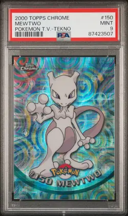 2000 TOPPS CHROME POKEMON T.V. TEKNO #150 MEWTWO PSA 9 - Image 1