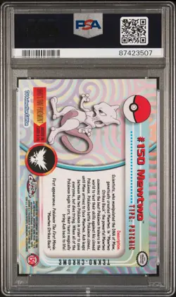 2000 TOPPS CHROME POKEMON T.V. TEKNO #150 MEWTWO PSA 9 - Image 2