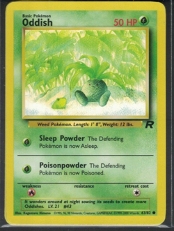 Pokemon Team Rocket Oddish 63/82 Common LP - Image 1