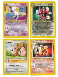 4 PROMO BLACK STAR Mew, Scizor, Igglybuff, Arcanine POKEMON NM SPANISH Lot - Image 1
