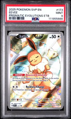 2025 POKEMON SVP EN-SV BLACK STAR PROMO #173 EEVEE PSA 9 - Image 1