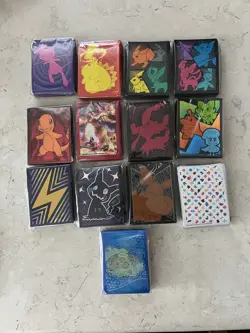 Lot of 13 Pokemon TCG Card Sleeves ETB Brand New - Various Designs Sealed - Image 1