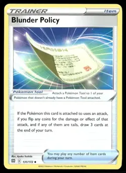 2022 Brilliant Stars Set Pokemon Card 131 Blunder Policy NM - Image 1