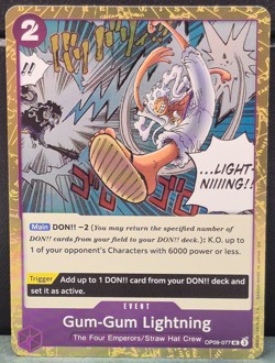 Gum-Gum Lightning OP09-077 Pirate Foil PRB-02 Near Mint Card Game Uncommon TCG - Image 1